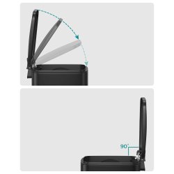 Pedalspand 8L - skraldespand med soft-close l�g - sort st�l