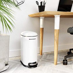 Pedalspand 10L - skraldespand med soft-close l�g - hvid metal