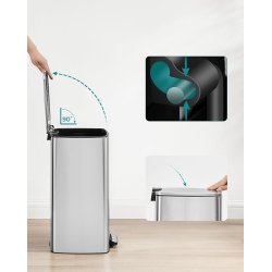 Pedalspand 30 liter - skraldespand med soft-close lg - slv