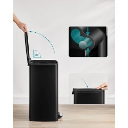 Pedalspand 30 liter - skraldespand med soft-close lg - sort