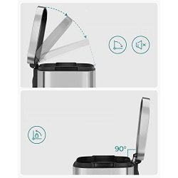 Skraldespand - pedalspand med soft close l�g - 30L s�lv