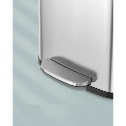 Pedalspand - stor skraldespand med soft close l�g - 50L s�lv