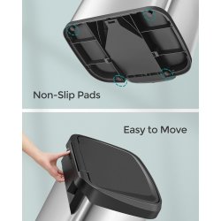 Pedalspand - h�j skraldespand med soft close l�g - 68L s�lv