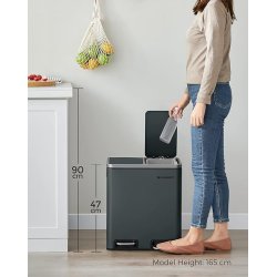 Skraldespand - pedalspand med soft close lg - 2x15L antracit gr