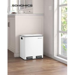 Skraldespand - pedalspand med soft close lg - 2x15L hvid