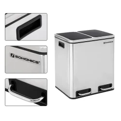 Skraldespand - pedalspand med soft close lg - 2x15L slv