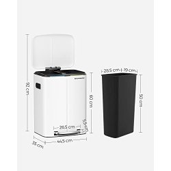 Skraldespand - pedalspand med soft close l�g - 2x20L hvid