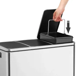 Skraldespand - pedalspand med soft close lg - 54L (3x18) slv