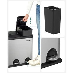 Skraldespand - pedalspand med soft close lg - 54L (3x18) slv/sort