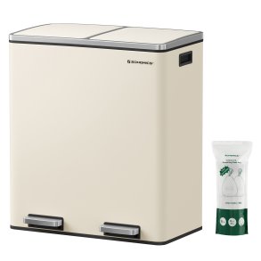 Skraldespand - pedalspand med soft close lg - 2x30L creme