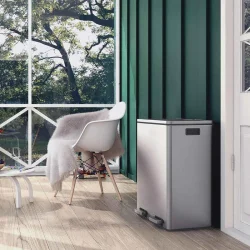 Skraldespand - pedalspand med soft close lg - 2x30L slv