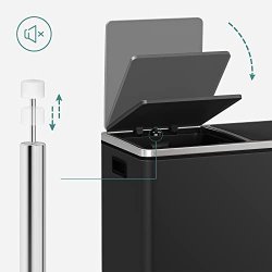 Skraldespand - pedalspand med soft close lg - 2x30L sort