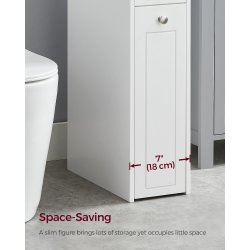 Badevrelsesskab - smal slank opbevaringsskab - hvid 40x18x70