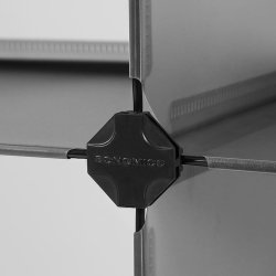 Skoskab i plast - rektangulrt opbevaringsskab med 10 rum - gr