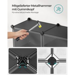 Skoskab - opbevaringsskab til sko - skoreol med 6 rum - sort