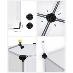 Opbevaringsskab - kubisk skab i plastik - plastikskab med 16 rum