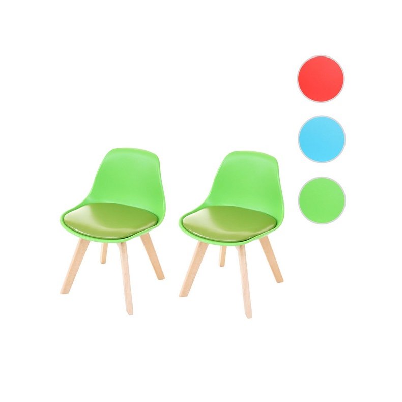 Stole til børn - 2 stk retro til børn grøn kunstlæder Spisebordsstole Daily-Living.dk