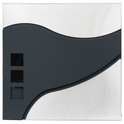 Postkasse med avisr�r - antracit og gr� brevkasse med avisholder