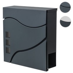 Postkasse med avisr�r - sort antracit brevkasse med avisholder