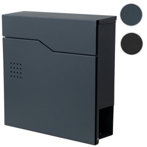 Postkasse med avisr�r - brevkasse med avisholder - antracit