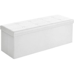 Entreb�nk - skammel med kiste 110 x 38 x 38 - hvid kunstl�der