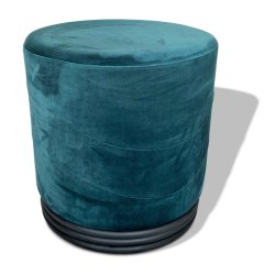 Puf - blgrn velour Ekko puf E5 model - Ekko puf fra OBUZI