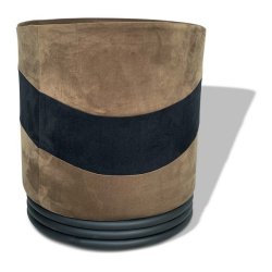 Puf - brun og sort velour Ekko puf E2 model - Ekko puf fra OBUZI