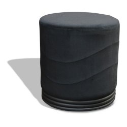 Puf - sort velour Ekko puf E4 model - Ekko puf fra OBUZI