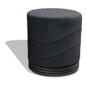 Puf - sort velour Ekko puf E4 model - Ekko puf fra OBUZI