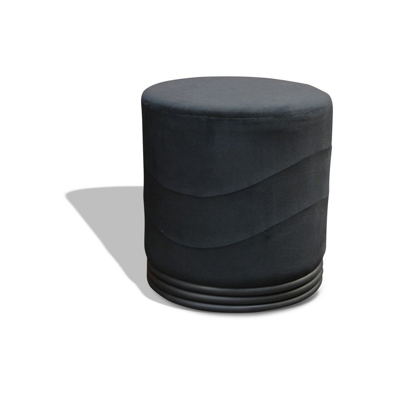 Puf - sort velour Ekko puf E4 model - Ekko puf fra OBUZI