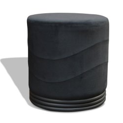 Puf - sort velour Ekko puf E4 model - Ekko puf fra OBUZI