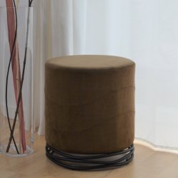 Puf - brun Ekko puf F1 model - Ekko velour puf fra OBUZI