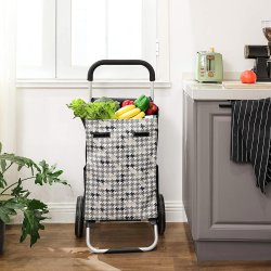 Indk�bsvogn med indk�bstaske i Oxford stof - 40L - 20 kg - sort