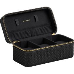 Rejsetaske i kunstlder til 3 ure - sort rejsetaske til ure