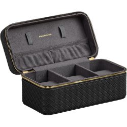 Rejsetaske i kunstlder til 3 ure - sort rejsetaske til ure