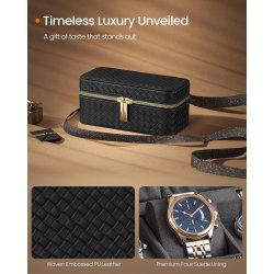 Rejsetaske i kunstlder til 3 ure - sort rejsetaske til ure