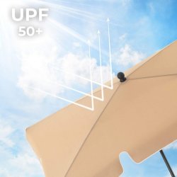 Altanparasol - rektangulr 2x1,25 M balkon parasol - taupe