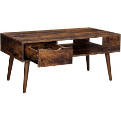 Sofabord - retro stuebord i industrielt design - brun 100x50x45