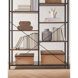 Stuereol - reol i industrielt design - rustik brun 170x100x30