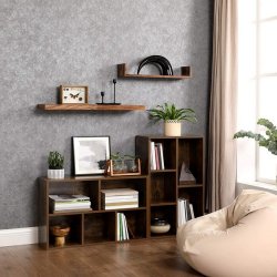 Bogreol - reol i industrielt design - rustik brun 50x24x80