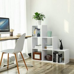 Rumdeler - fritstende bogreol i tr - hvid 97,5 x 29 x 97,5