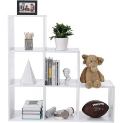 Rumdeler - fritstende bogreol i tr - hvid 97,5 x 29 x 97,5