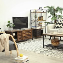 Bogreol - reol i industrielt design - rustik brun 120 x 66 x 30