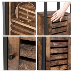 Bogreol - reol med 3 hylder - rustik brun reol 70 x 30 x 121,5