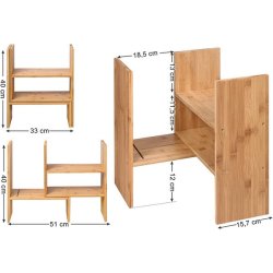 Hylder - skrivebordshylder - opbevaringshylder - brun bambus