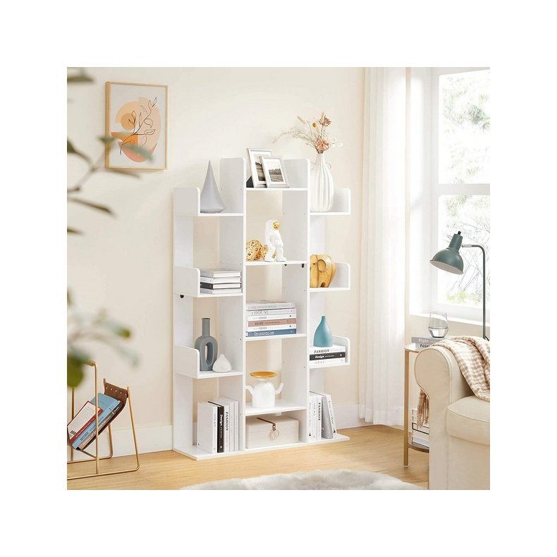 Reol - bogreol i industrielt design - hvid 140 x 86 x 25