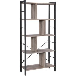 Reol - bogreol i industrielt design - gr beige 154,5x74x30