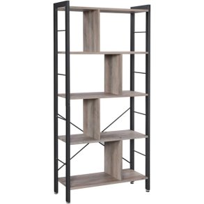 Reol - bogreol i industrielt design - gr beige 154,5x74x30