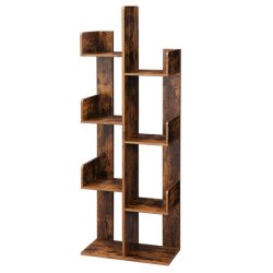 Reol - bogreol i industrielt design - rustik brun 140 x 50 x 25