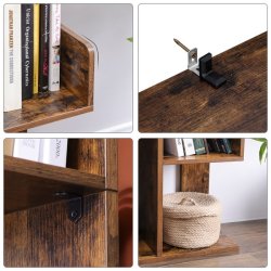 Reol - bogreol i industrielt design - rustik brun 140 x 50 x 25